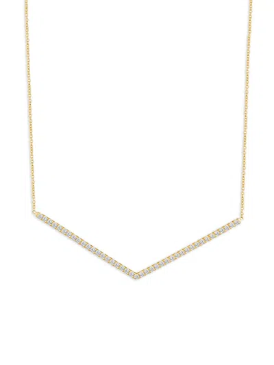 Lisa Nik 18k Yellow Gold Chevron Diamond Necklace In Gold