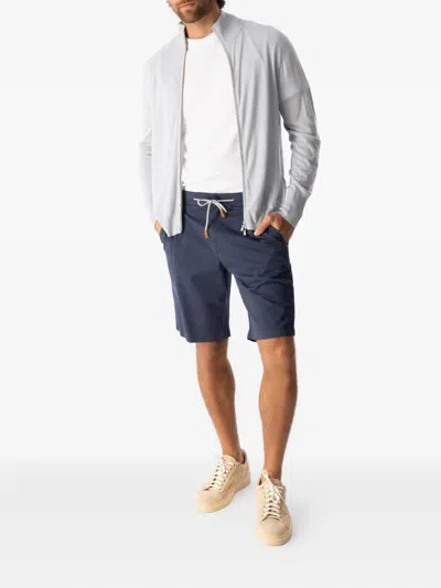 Eleventy Pleated Drawstring Shorts In Blue