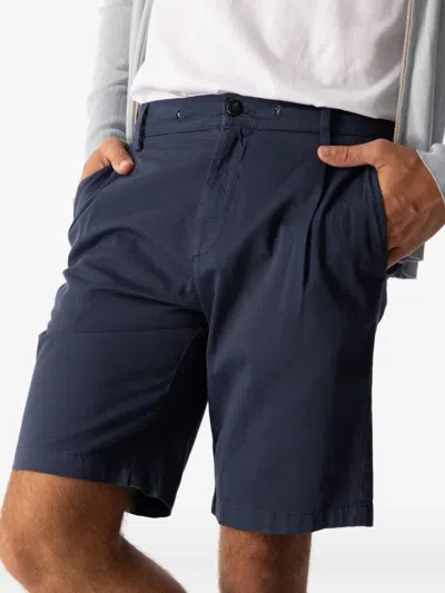 Eleventy Pleated Drawstring Shorts In Blue