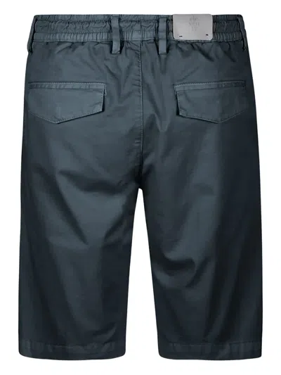 Eleventy Pleated Drawstring Shorts In Blue