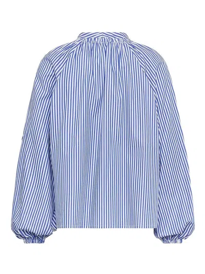 Maison Common Embroidered Striped Blouse In Multi