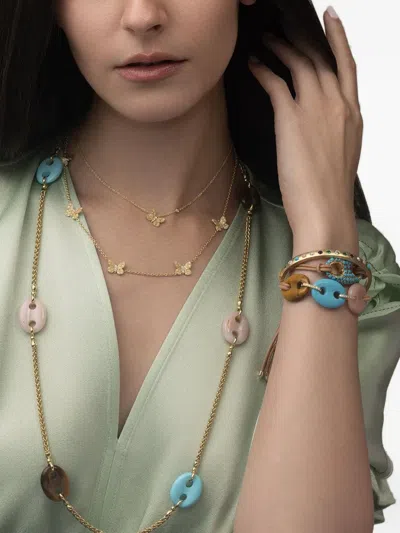 Tanya Farah 18kt Yellow Gold Butterfly Diamond Necklace In Gold