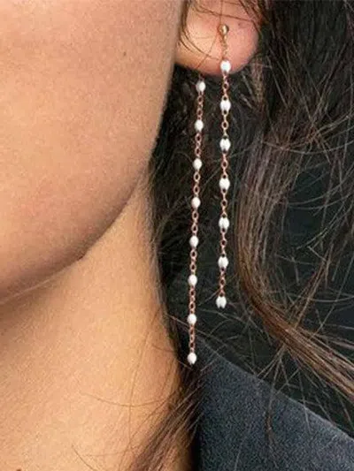 Gigi Clozeau 18k Yellow Gold Beaded Dangling Earrings In Gold