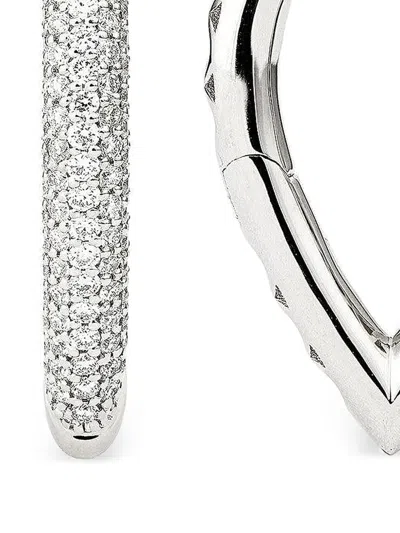 Engelbert 18k White Gold Diamond Teardrop Earrings In Silver
