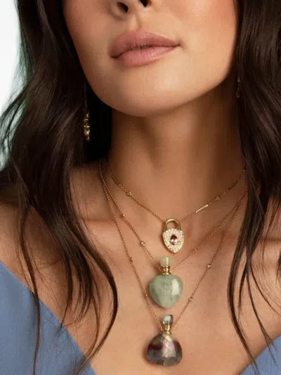 Jacquie Aiche 14k Yellow Gold Potion Bottle Diamond And Aquamarine Necklace In Gold