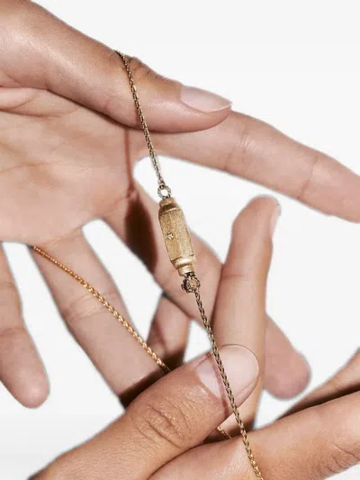 Marie Lichtenberg 18kt Yellow Gold Micro Coco Locket Diamond Necklace In Gold