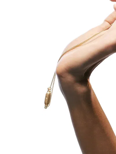 Marie Lichtenberg 18kt Yellow Gold Micro Coco Locket Diamond Necklace In Gold