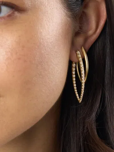 Melissa Kaye Gold Diamond Partial Earrings In Gold