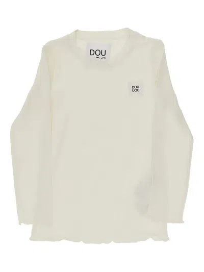 Doudou Et Compagnie Ruffled-trim Long-sleeve T-shirt In Neutral