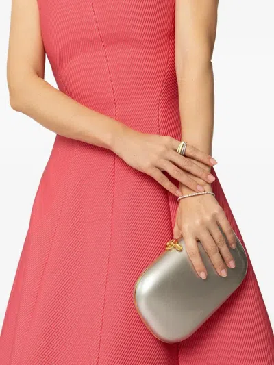 Jeffrey Levinson X Hdrf Elina Plus Oval Clasp Clutch In Silver