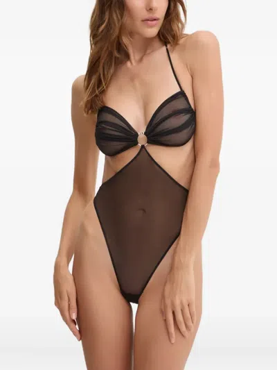 Zhilyova Icon Ring-detail Bodysuit In Black