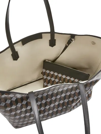 Au Depart No.47 Geometric Pattern Tote Bag In Brown