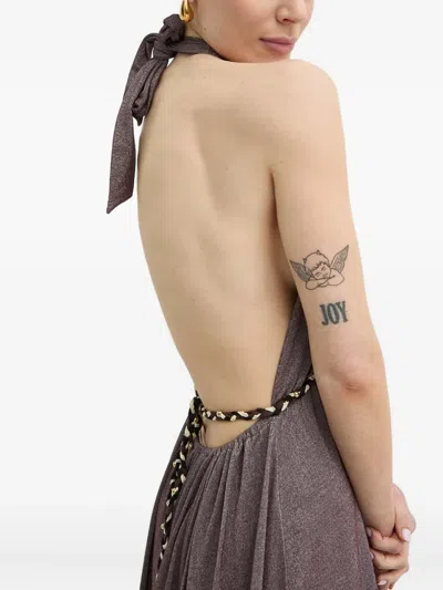 Twinset Halterneck Maixi Dress In Black