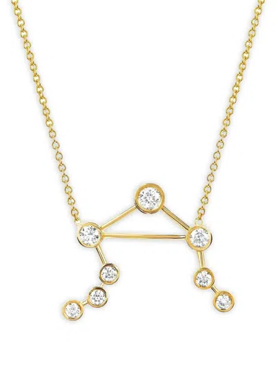 Logan Hollowell 14k Yellow Gold Libra Constellation Diamond Necklace In Gold