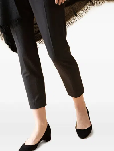 Manolo Blahnik Listony Samba Tondo Suede Pumps In Black