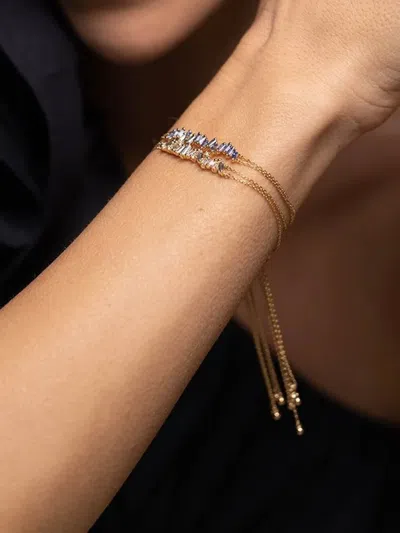 Suzanne Kalan 18kt Yellow Gold Fenzy Diamond Drawstring Bracelet In Gold