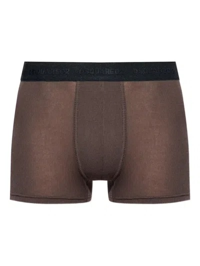 Dsquared2 Logo-waistband Boxers In Burgundy