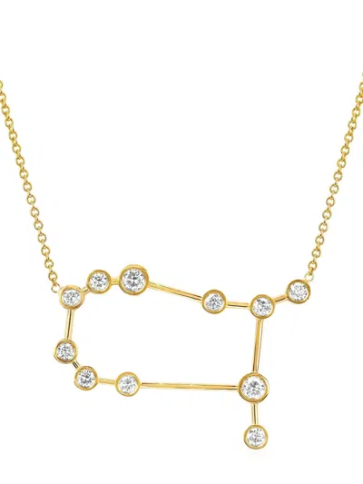 Logan Hollowell 14kt Yellow Gold Gemini Constellation Diamond Necklace In Gold