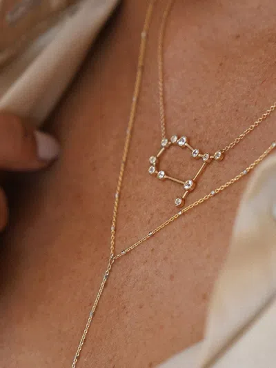 Logan Hollowell 14kt Yellow Gold Gemini Constellation Diamond Necklace In Gold