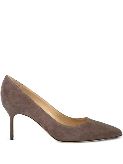 Manolo Blahnik 70mm Bb Pick Tora Pums In Brown