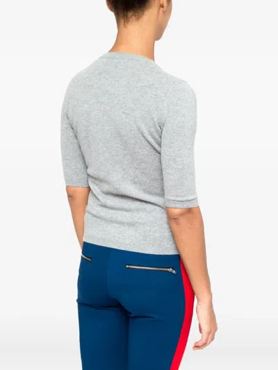 La Rose Round-neck Short-sleeve Sweater In Gray