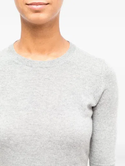 La Rose Round-neck Short-sleeve Sweater In Gray