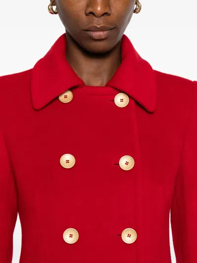 Tagliatore Double-breasted Buttoned Coat In Red