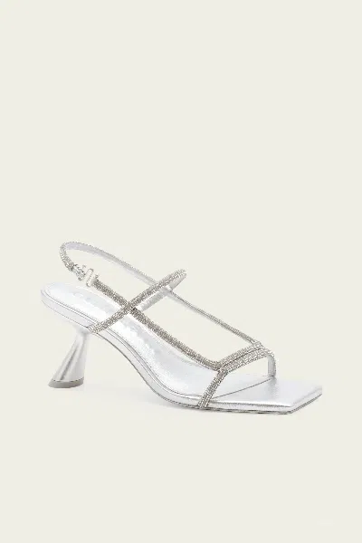 Cult Gaia Reina Rhinestone Metallic Leather Sandals In Animal Print