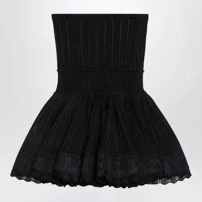Alaïa Black Viscose Crinoline Top With Straps In Black