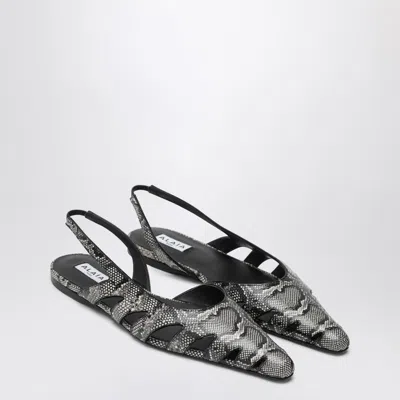 Alaïa Alaia Slingback Ballerinas In Python-effect Printed Leather Women In Multi