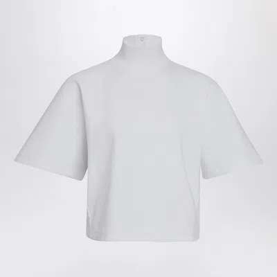 Alaïa White Cotton Turtleneck Top In White