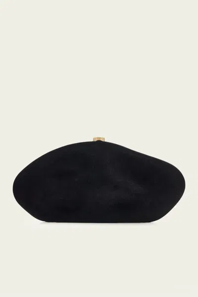 Cult Gaia Caldera Velvety Sculptural Clutch Bag In Black