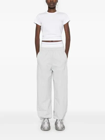 Alexander Wang Puff Logo Cotton Jersey Shrunken T-shirt In White