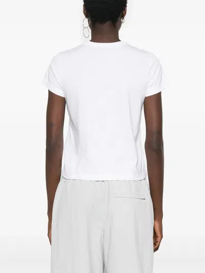 Alexander Wang Puff Logo Cotton Jersey Shrunken T-shirt In White