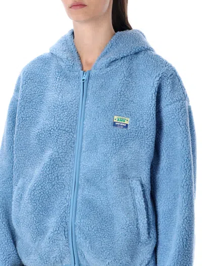 American Vintage Hoktown Fleece Hooded Jacket In Blue