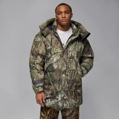 Jordan Flight Hunting Camo Down Parka In Green