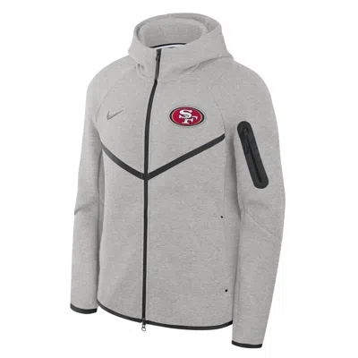 Nike San Francisco 49ers Tech Fleece Windrunner  Men's Nfl Full-zip Hooded Jacket In Gray