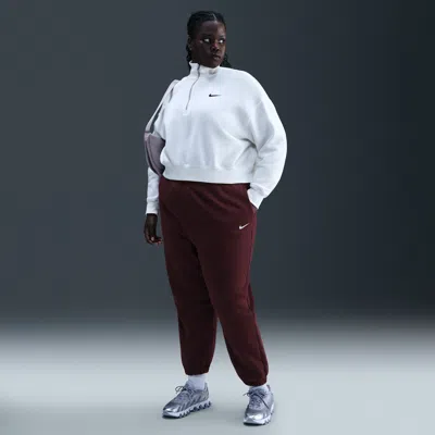 Nike Sportswear Plus Size Phoenix Fleece High-waist Oversized Sweatpants In Burgundy