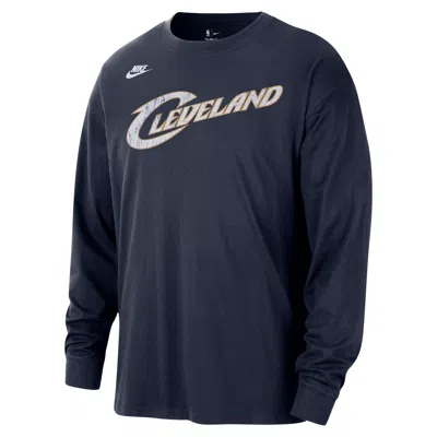 Nike Cleveland Cavaliers Hardwood Classic Essential  Men's Nba Long-sleeve T-shirt In Blue