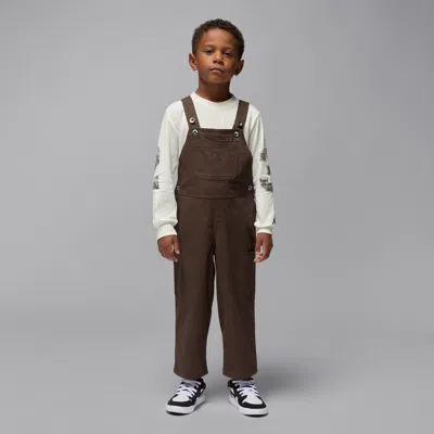Jordan Mvp Little Kids' 2-piece Overalls Set In Brown
