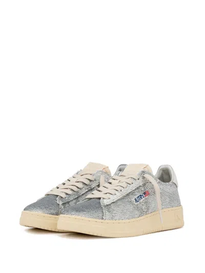 Autry "dallas Low Sparkling" Sneaker In Gray