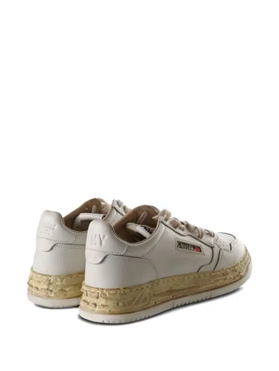 Autry Medalist Low Vintage X Mihara Yasuhiro White Sneakers With Handcrafted Sole In Leather Man In White