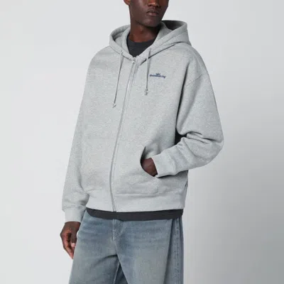 Awake Ny Grey Hooded Sweatshirt With Logo Print In Gray