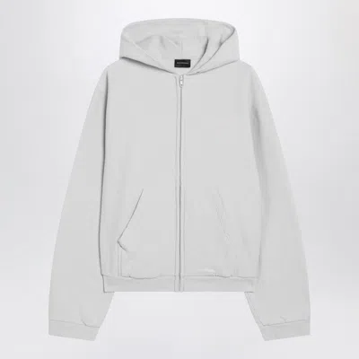 Balenciaga Back Regular Fit Zip Hoodie In Gray