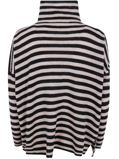 Base Extrafine Merino Wool Striped Turtleneck In Multi
