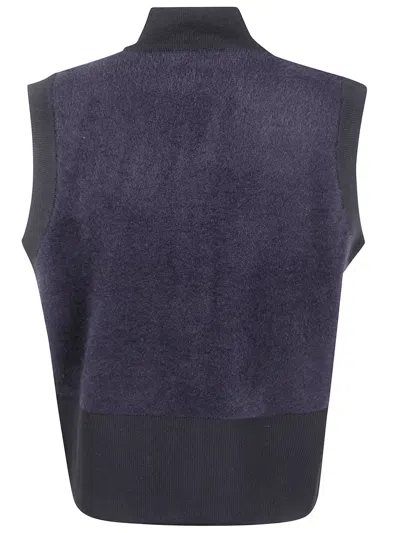 Blugirl Button Sleeveless Cardigan In Purple
