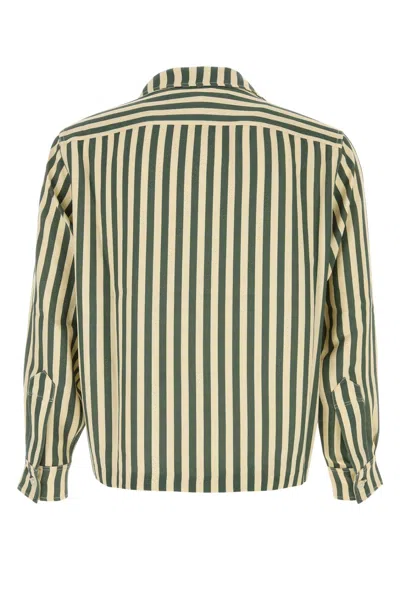 Bode Men Printed Silk Trillium Shirt In Green