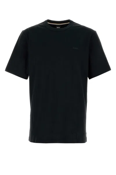 Hugo Boss Boss Men Cotton Jersey T-shirt With Logo In Black