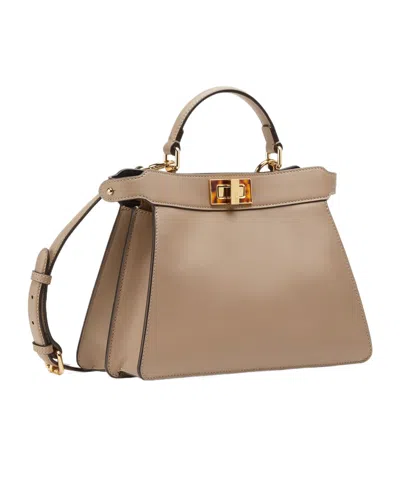 Fendi Dove Grey Leather Bag In Neutral