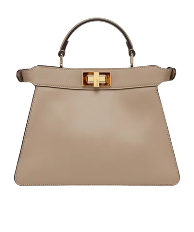 Fendi Dove Grey Leather Bag In Neutral
